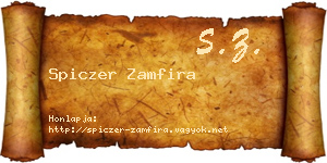 Spiczer Zamfira névjegykártya